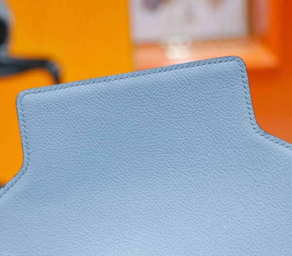 Joe Luxury Roulis Evercolor Leather Linen Blue Silver Hardware 19cm Full Handmade
