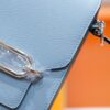 Joe Luxury Roulis Evercolor Leather Linen Blue Silver Hardware 19cm Full Handmade