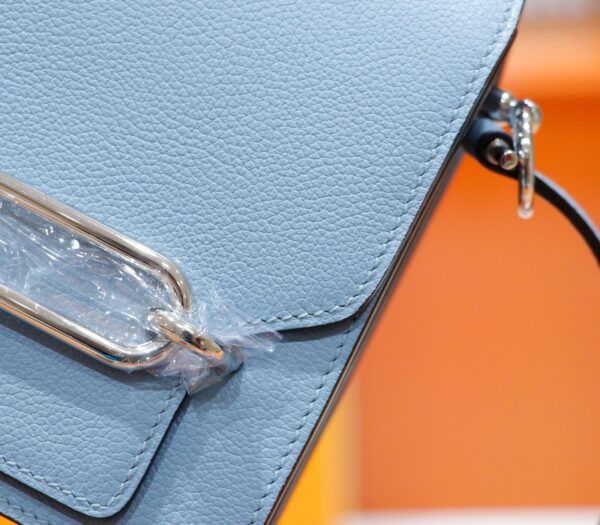 Joe Luxury Roulis Evercolor Leather Linen Blue Silver Hardware 19cm Full Handmade