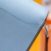 Joe Luxury Roulis Evercolor Leather Linen Blue Silver Hardware 19cm Full Handmade