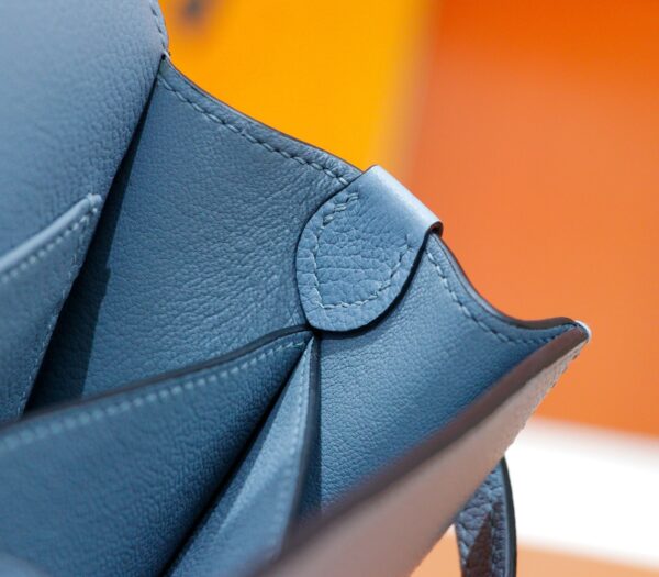 Joe Luxury Roulis Evercolor Leather Linen Blue Silver Hardware 19cm Full Handmade