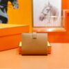 Joe Luxury Beran Short Wallet Epsom Leather Gold Brown Silver Hardware 10.5cm Full Handmade