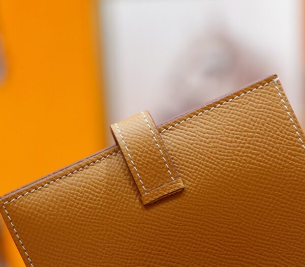 Joe Luxury Beran Short Wallet Epsom Leather Gold Brown Silver Hardware 10.5cm Full Handmade
