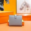 Joe Luxury Beran Short Wallet Epsom Leather Linen Blue Silver Hardware 10.5cm Full Handmade