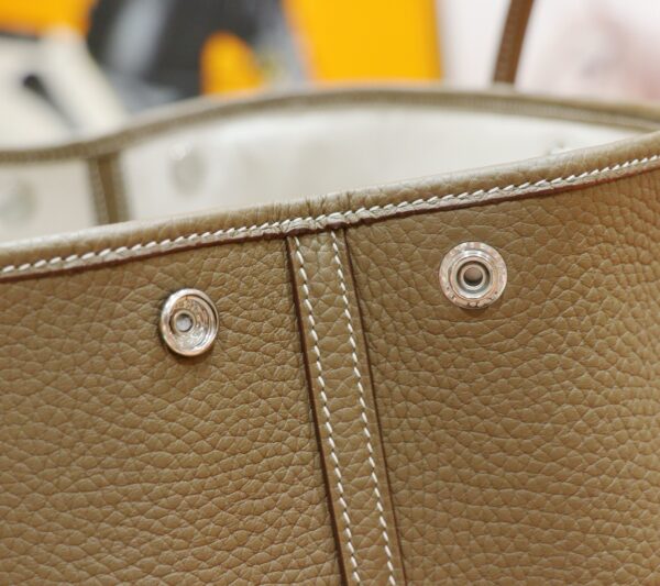 Joe Luxury Garden Party Togo Leather Etoupe Grey Silver Hardware 30cm Full Handmade