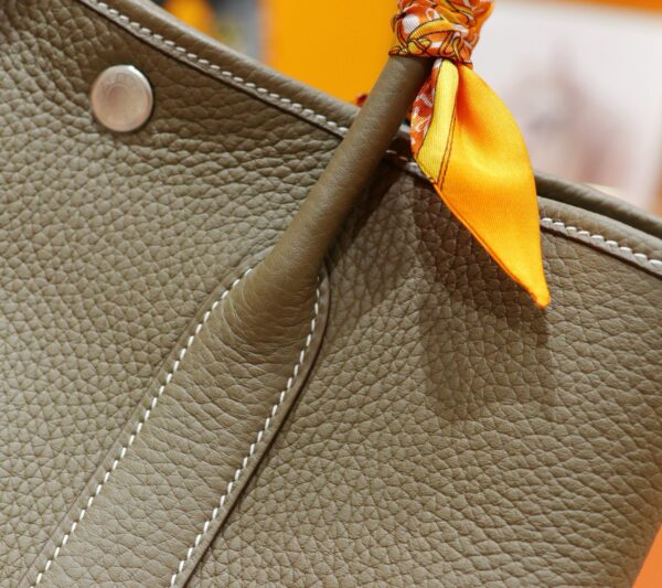 Joe Luxury Garden Party Togo Leather Etoupe Grey Silver Hardware 30cm Full Handmade
