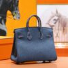 Joe Luxury Birkin Togo & Shiny Alligator Crocodile Gem Blue Silver Hardware 25cm Full Handmade