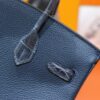 Joe Luxury Birkin Togo & Shiny Alligator Crocodile Gem Blue Silver Hardware 25cm Full Handmade