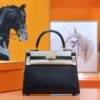 Joe Luxury Kelly Shiny Box Leather CK89 Black Gold Hardware 25cm Full Handmade