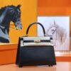 Joe Luxury Kelly Shiny Box Leather CK89 Black Gold Hardware 25cm Full Handmade