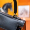 Joe Luxury Kelly Shiny Box Leather CK89 Black Gold Hardware 25cm Full Handmade