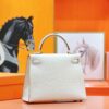 Joe Luxury Kelly Ostrich Leather Wool White Gold Hardware 25cm Full Handmade
