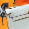 Joe Luxury Kelly Ostrich Leather Wool White Gold Hardware 25cm Full Handmade