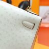 Joe Luxury Kelly Ostrich Leather Wool White Gold Hardware 25cm Full Handmade