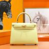 Joe Luxury Kelly Epsom Leather Lemon Yellow Gold Hardware 25cm Full Handmade