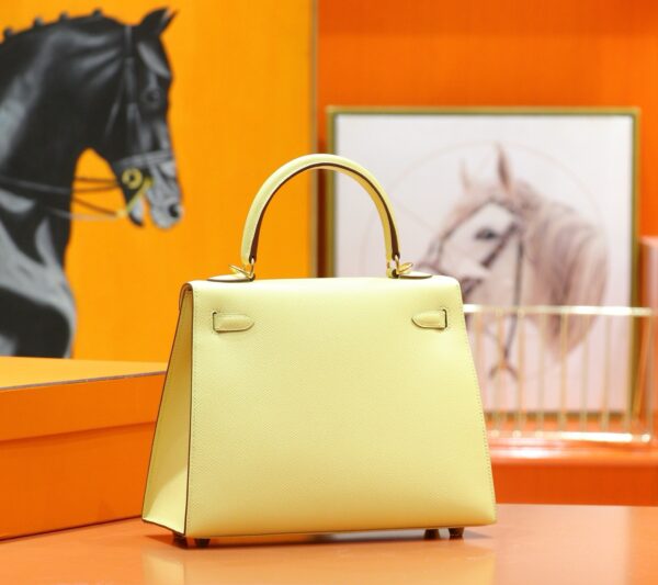 Joe Luxury Kelly Epsom Leather Lemon Yellow Gold Hardware 25cm Full Handmade