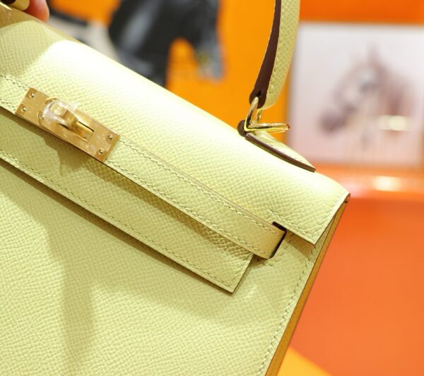 Joe Luxury Kelly Epsom Leather Lemon Yellow Gold Hardware 25cm Full Handmade