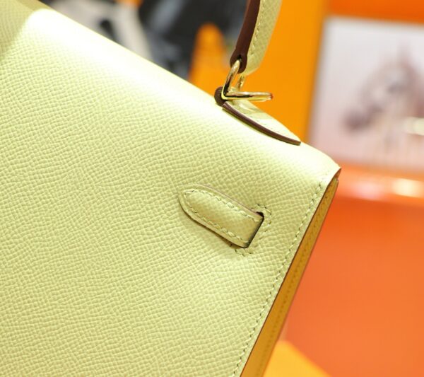 Joe Luxury Kelly Epsom Leather Lemon Yellow Gold Hardware 25cm Full Handmade