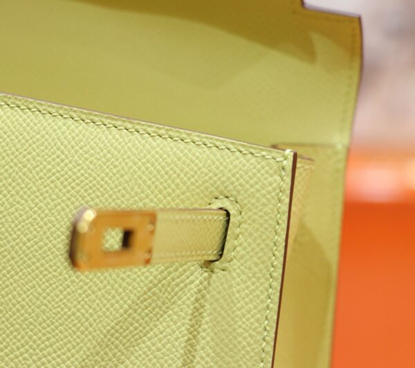 Joe Luxury Kelly Epsom Leather Lemon Yellow Gold Hardware 25cm Full Handmade