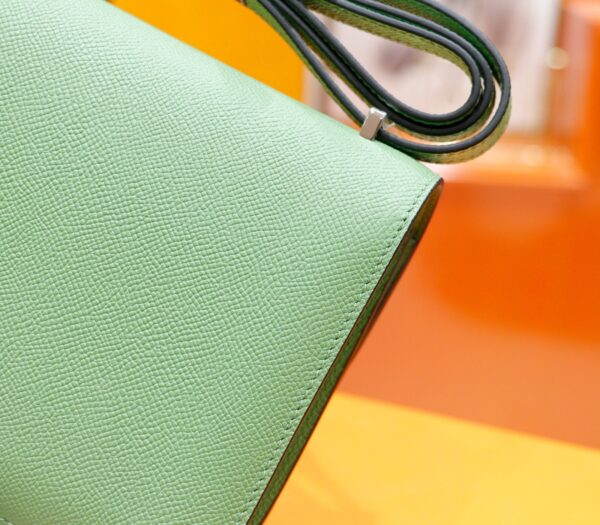 Joe Luxury Constance Epsom Leather Avocado Green Silver Hardware 18cm Full Handmade