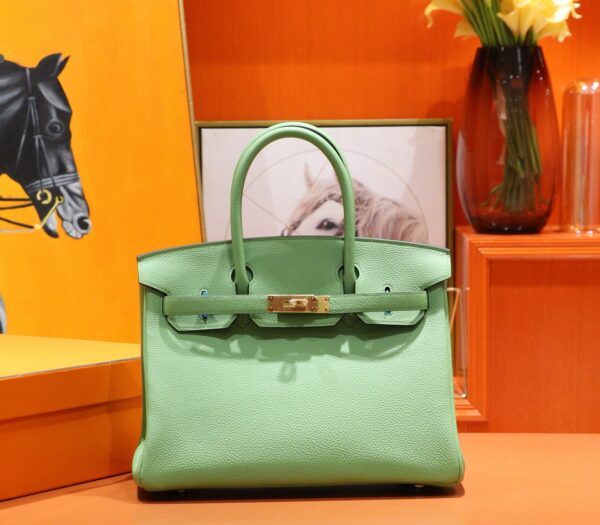 Joe Luxury Birkin Togo Leather Avocado Green Gold Hardware 30cm Full Handmade