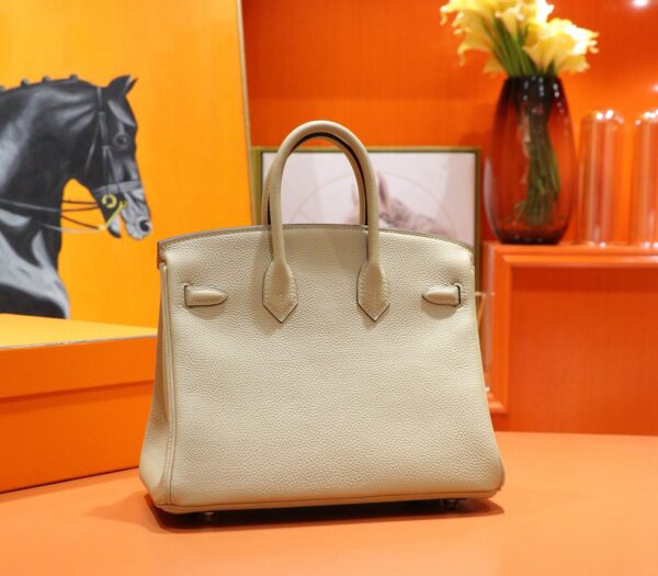 Joe Luxury Birkin Togo Leather Turtledove Khaki Silver Hardware 25cm Full Handmade