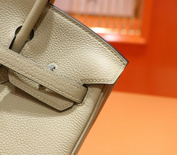 Joe Luxury Birkin Togo Leather Turtledove Khaki Silver Hardware 25cm Full Handmade
