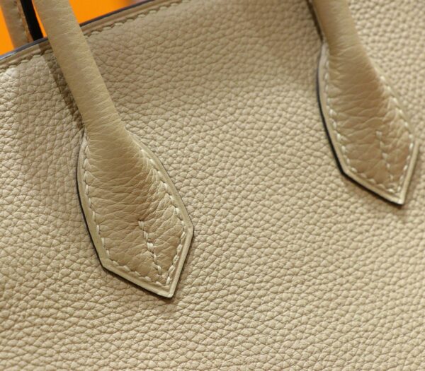 Joe Luxury Birkin Togo Leather Turtledove Khaki Silver Hardware 25cm Full Handmade