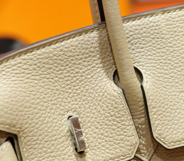 Joe Luxury Birkin Togo Leather Turtledove Khaki Silver Hardware 25cm Full Handmade