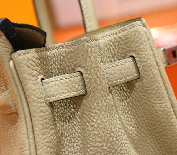 Joe Luxury Birkin Togo Leather Turtledove Khaki Silver Hardware 25cm Full Handmade