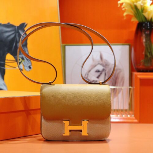 Joe Luxury Constance Epsom Leather Tea Khaki Gold Hardware 18cm Full Handmade
