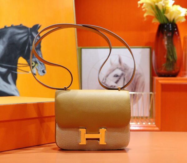 Joe Luxury Constance Epsom Leather Tea Khaki Gold Hardware 18cm Full Handmade Joe Luxury Constance Epsom Leather Tea Khaki Gold Hardware 18cm Full Handmade