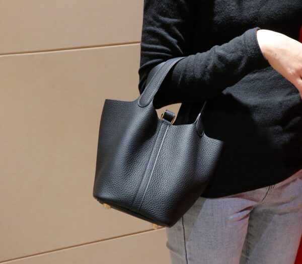 Joe Luxury Picotin Togo Leather CK89 Black Gold Hardware 18cm Full Handmade