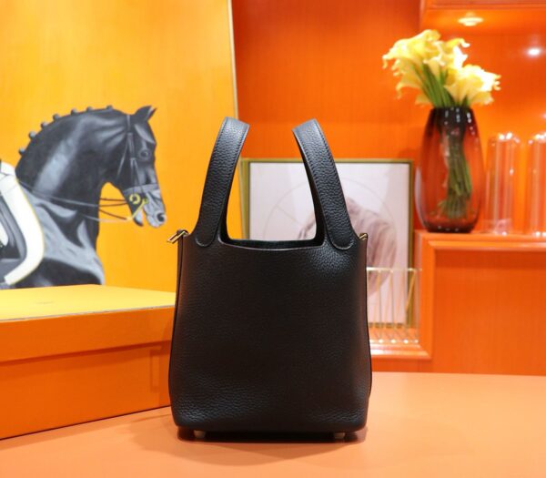 Joe Luxury Picotin Togo Leather CK89 Black Gold Hardware 18cm Full Handmade