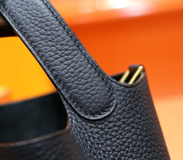 Joe Luxury Picotin Togo Leather CK89 Black Gold Hardware 18cm Full Handmade