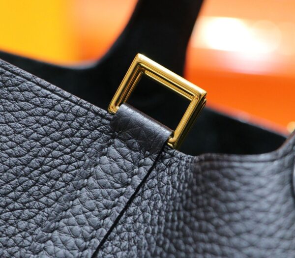 Joe Luxury Picotin Togo Leather CK89 Black Gold Hardware 18cm Full Handmade