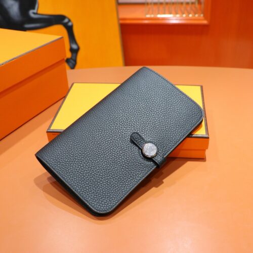 Joe Luxury Passport Wallet Togo Leather CK89 Black Silver Hardware Full Handmade