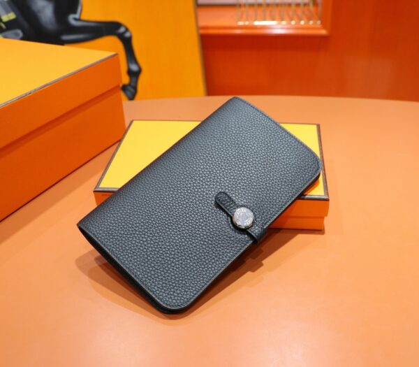 Joe Luxury Passport Wallet Togo Leather CK89 Black Silver Hardware Full Handmade