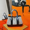 Joe Luxury Mini Garden Party Canvas & Clemence Leather Black Silver Hardware 23cm Full Handmade