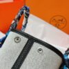Joe Luxury Mini Garden Party Canvas & Clemence Leather Black Silver Hardware 23cm Full Handmade